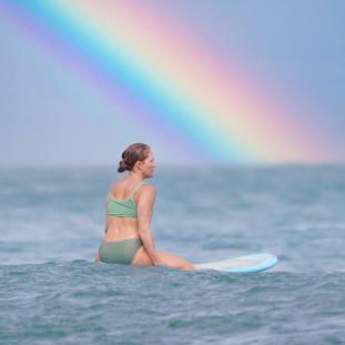 Rainbow surfer