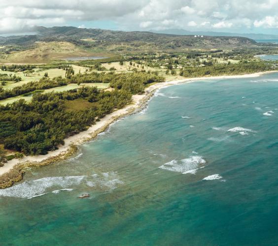 Aerial of Kahuku Coastline