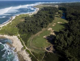 aerial view of golf course