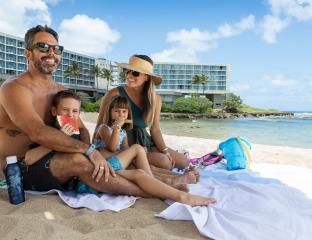 Family at Kuilima Cove Beach Lifestyle